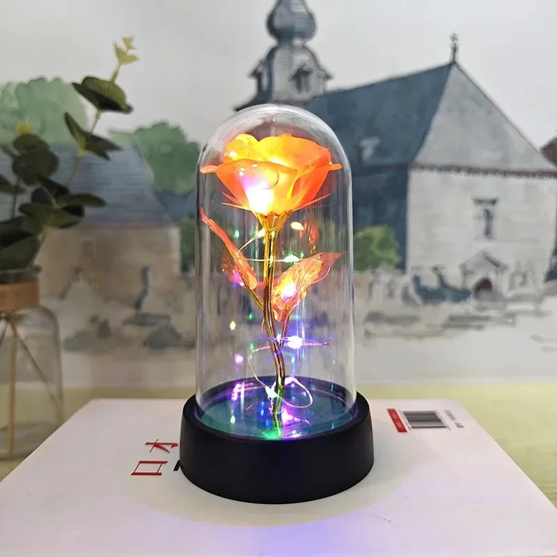 Rosa Artificial Con Luz Led