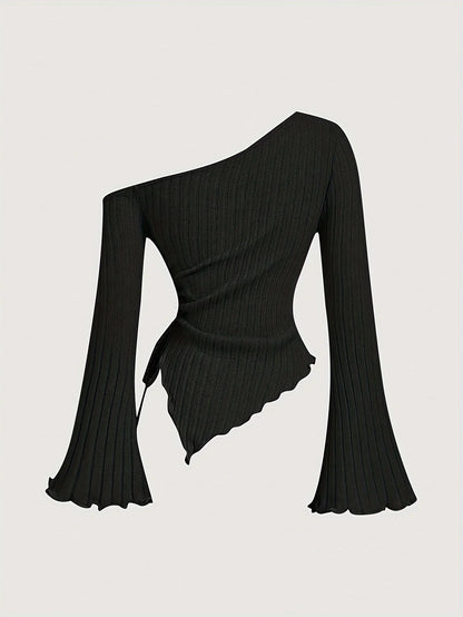 Blusa Con Hombro Asimétrico