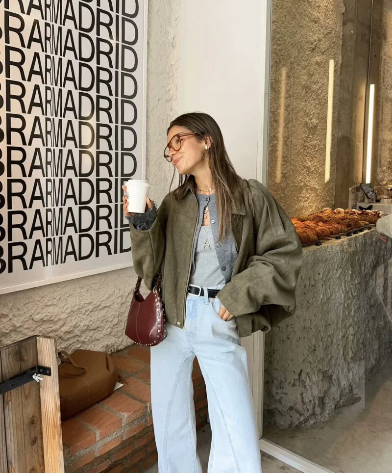 Chaqueta con Textura de gamuza