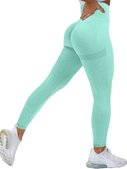 Mallas de entrenamiento sin costuras para mujer, mallas Push Up de cintura alta, mallas deportivas sexis para gimnasio, mallas deportivas negras de moda
