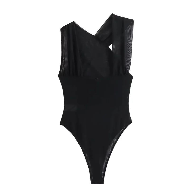 Body sin Mangas de Malla