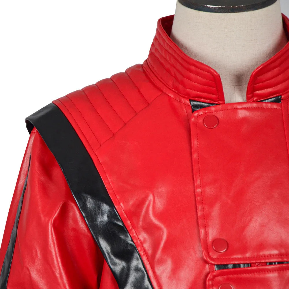 Michael Jackson-Chaqueta de Cuero Roja