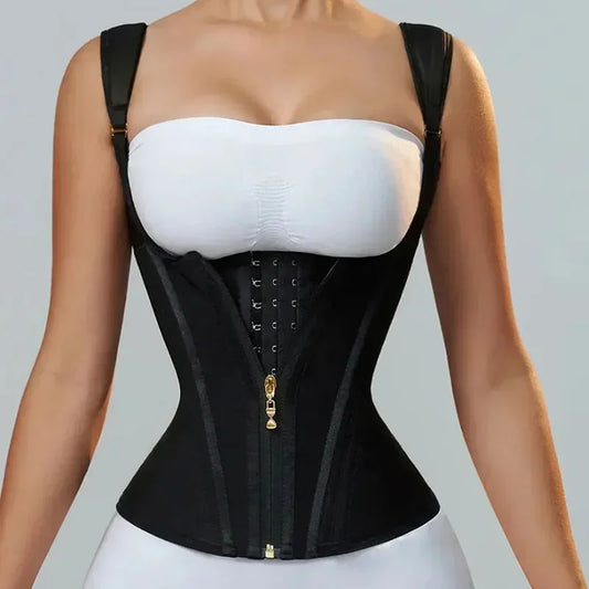 Faja chaleco estilo colombiano con cierre, broches y tirantes - foto 1
