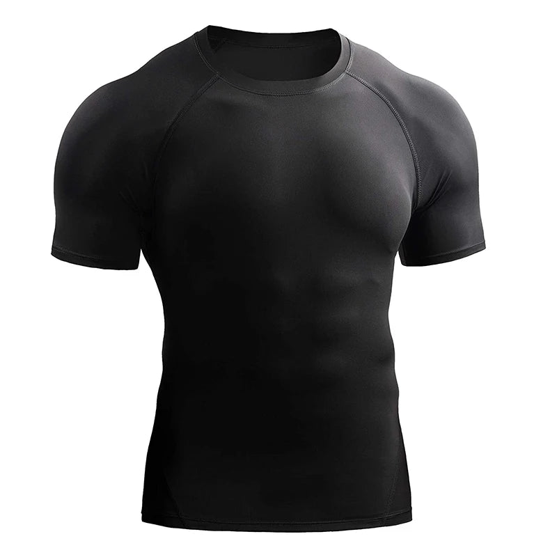 Camiseta de Compresión Lisa para Hombre - Negro