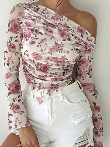 Blusa Con Estampado De Flores