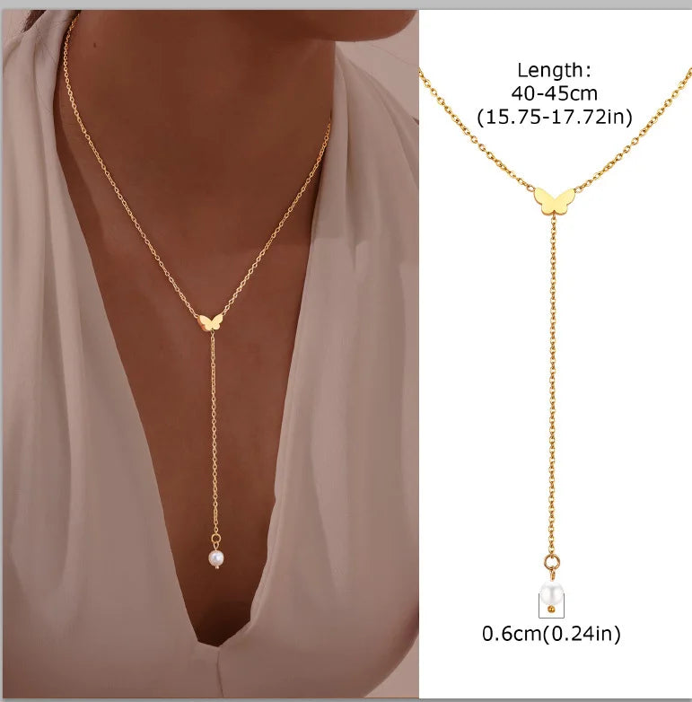 Collar Largo Lariat en Forma de Y - Diseño 6