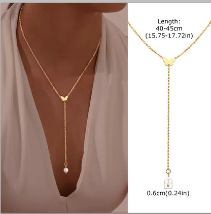 Collar Largo Lariat en Forma de Y - Diseño 6