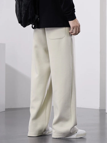 Pantalones de chándal rectos para hombre, pantalones de chándal de algodón de pierna ancha con cordón y letras, pantalones holgados deportivos, pantalones largos informales de talla grande 8XL
