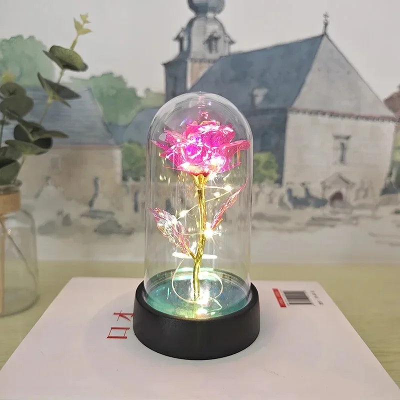 Rosa Artificial Con Luz Led