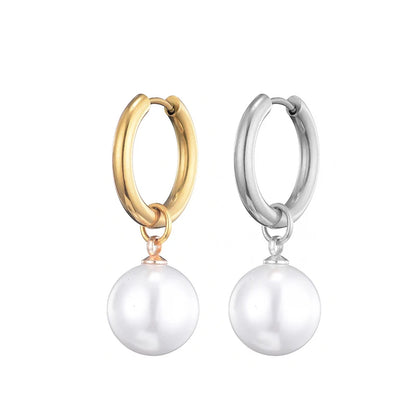Pendientes De Perlas Blancas