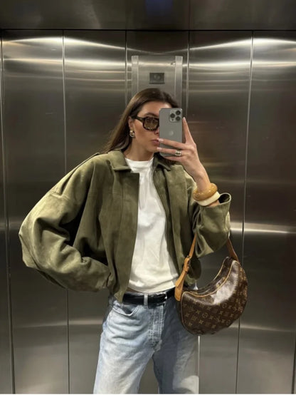 Chaqueta con Textura de gamuza