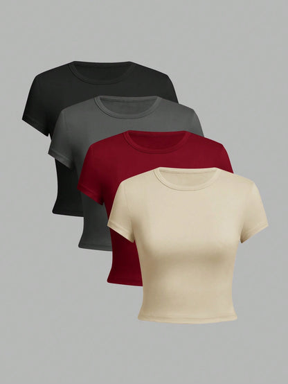 4 Piezas de Camiseta Básica