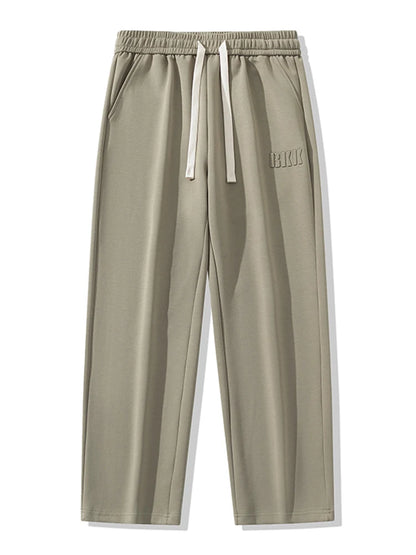 Pantalones de chándal rectos para hombre, pantalones de chándal de algodón de pierna ancha con cordón y letras, pantalones holgados deportivos, pantalones largos informales de talla grande 8XL