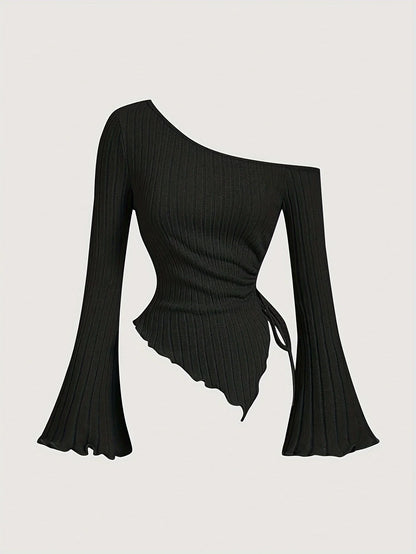 Blusa Con Hombro Asimétrico