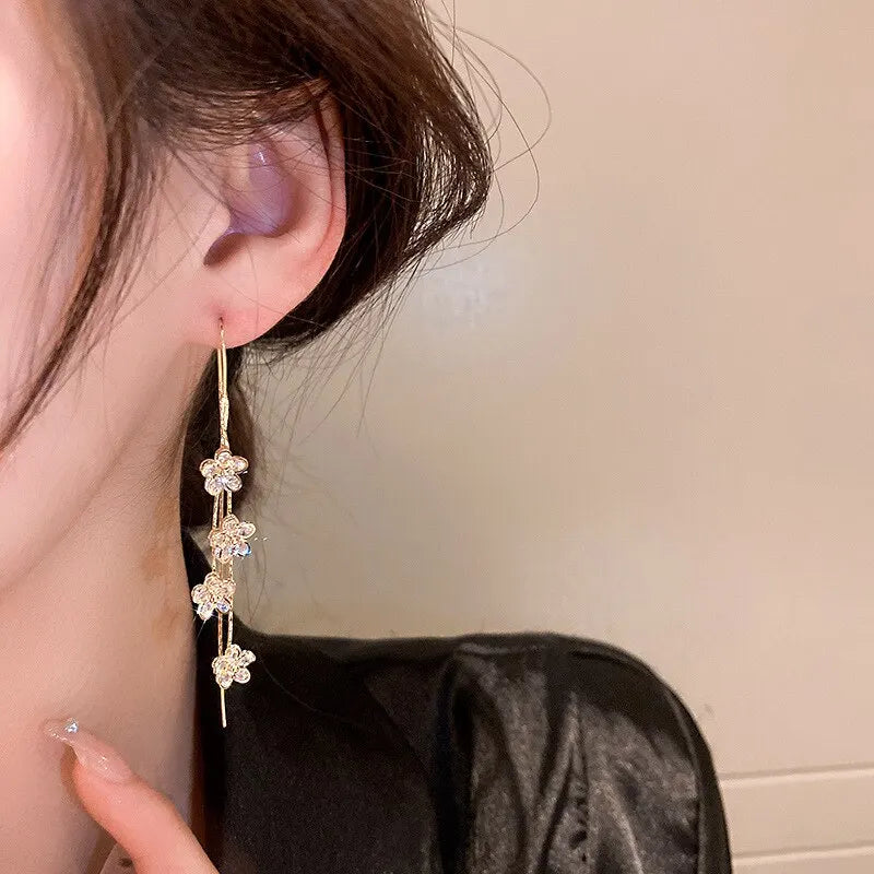 Pendientes Largos de Flor - foto 3