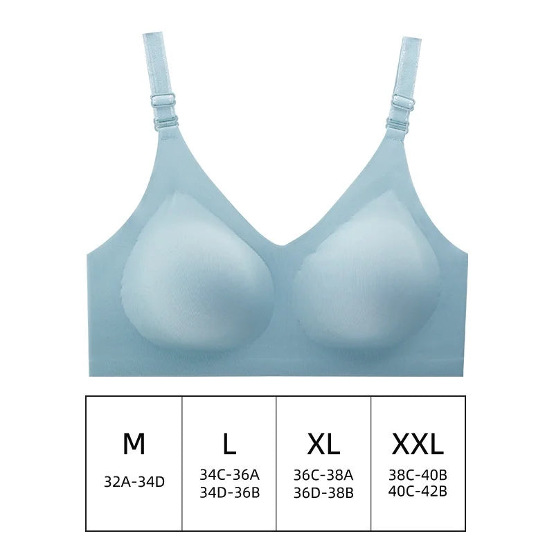 Brasier sin costuras y sin varilla con escote en V - Verde esmeralda / Extra grande/XL