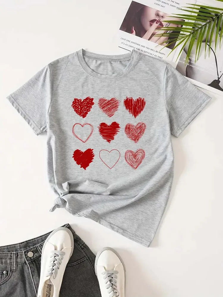 Camiseta Con Estampado De Corazón