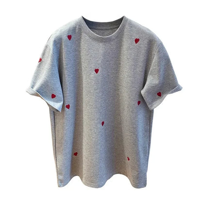 Camiseta Holgada Con Corazones