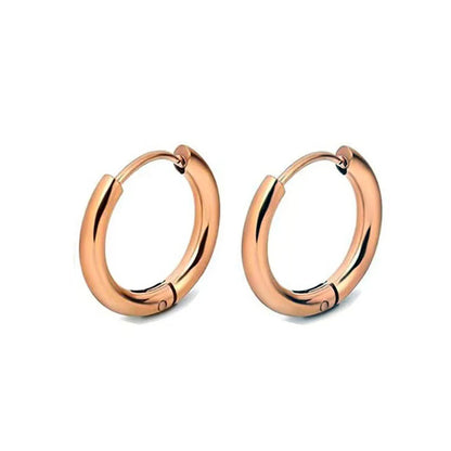 Aretes de aro de acero inoxidable - Oro rosa / 20 mm