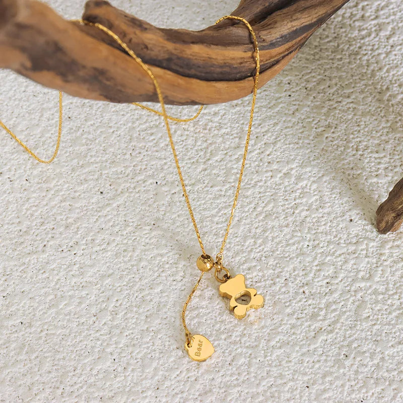 Collar Ajustable Con Colgante De Oso