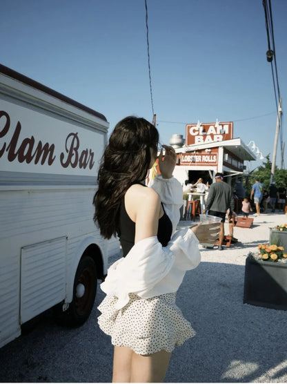 Falda Corta de Cintura Media