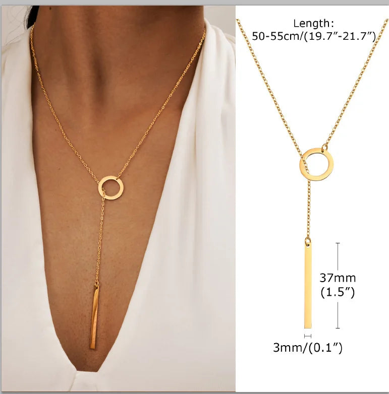 Collar Largo Lariat en Forma de Y - Diseño 10