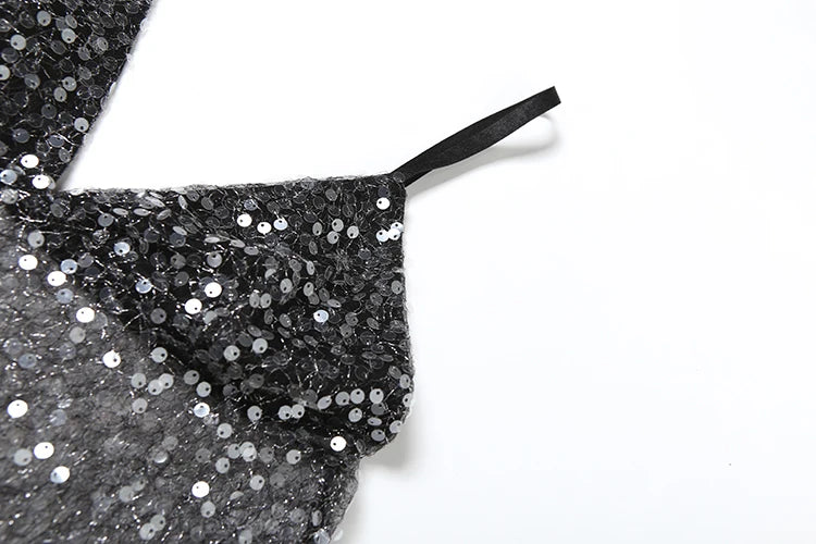 Camisola De Malla Con Lentejuelas