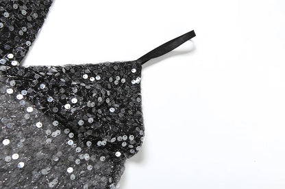 Camisola De Malla Con Lentejuelas