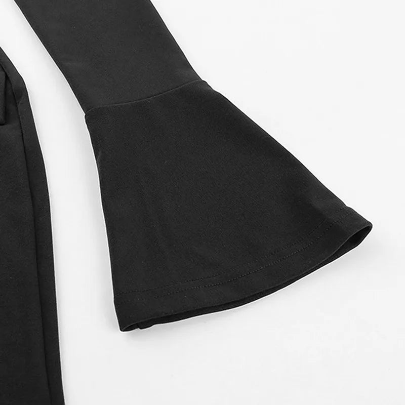 Minivestido Liso de Manga Larga