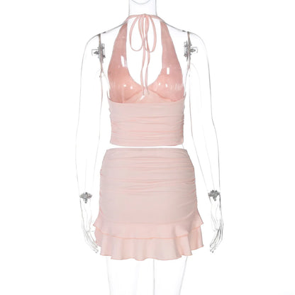 Conjunto Top y Minifalda Fruncida