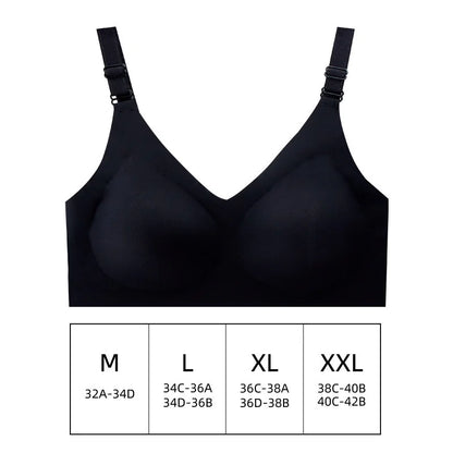Brasier sin costuras y sin varilla con escote en V - Negro / Extra grande/XL