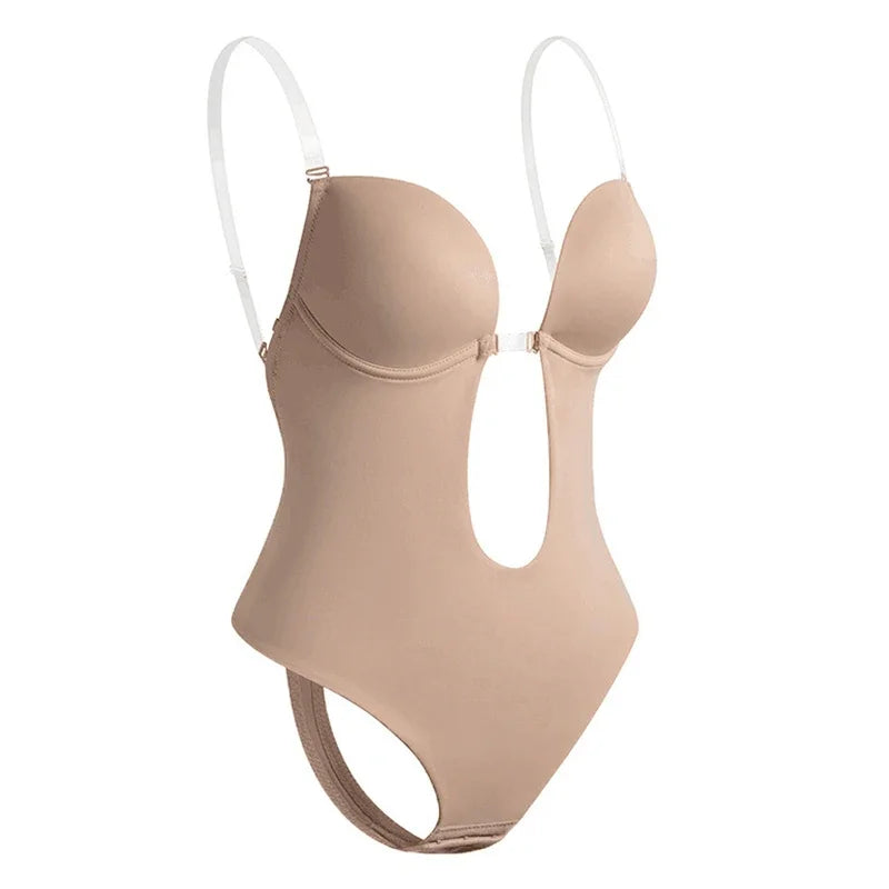 Body moldeador escote profundo sin espalda para vestidos - Beige / S