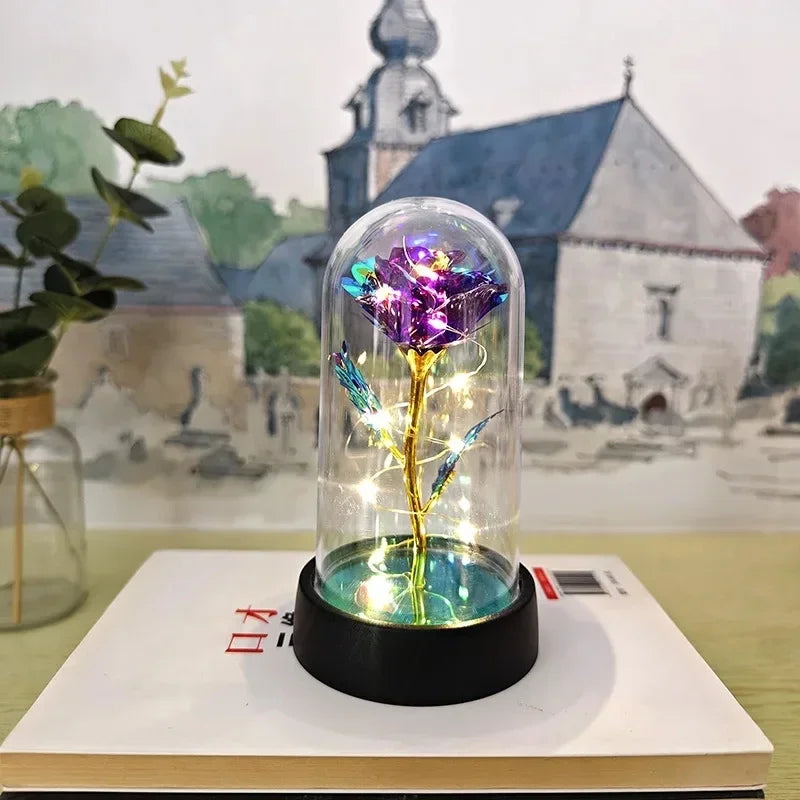 Rosa Artificial Con Luz Led
