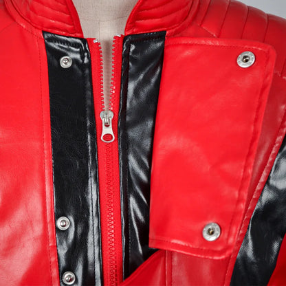 Michael Jackson-Chaqueta de Cuero Roja