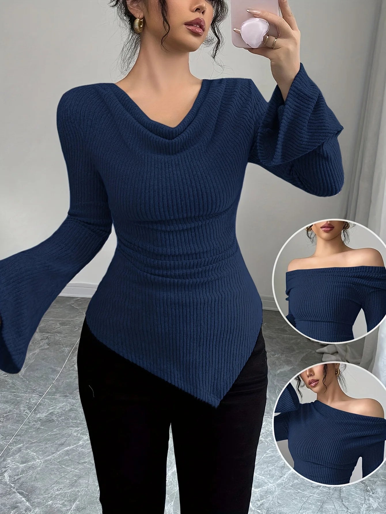 Blusa De Hombro Asimétrico