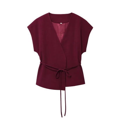 Conjunto de Pantalón y Top sin Mangas con Cuello en V