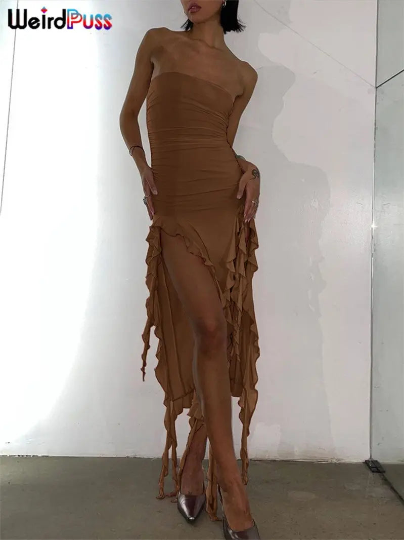 Vestido elegante sin tirantes
