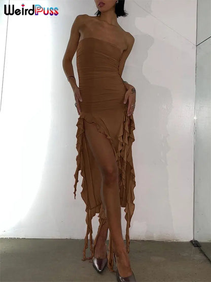 Vestido elegante sin tirantes