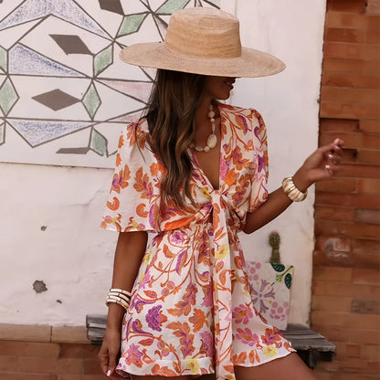 Vestido Con Lazo En La Cintura