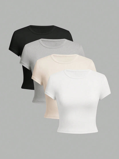 4 Piezas de Camiseta Básica