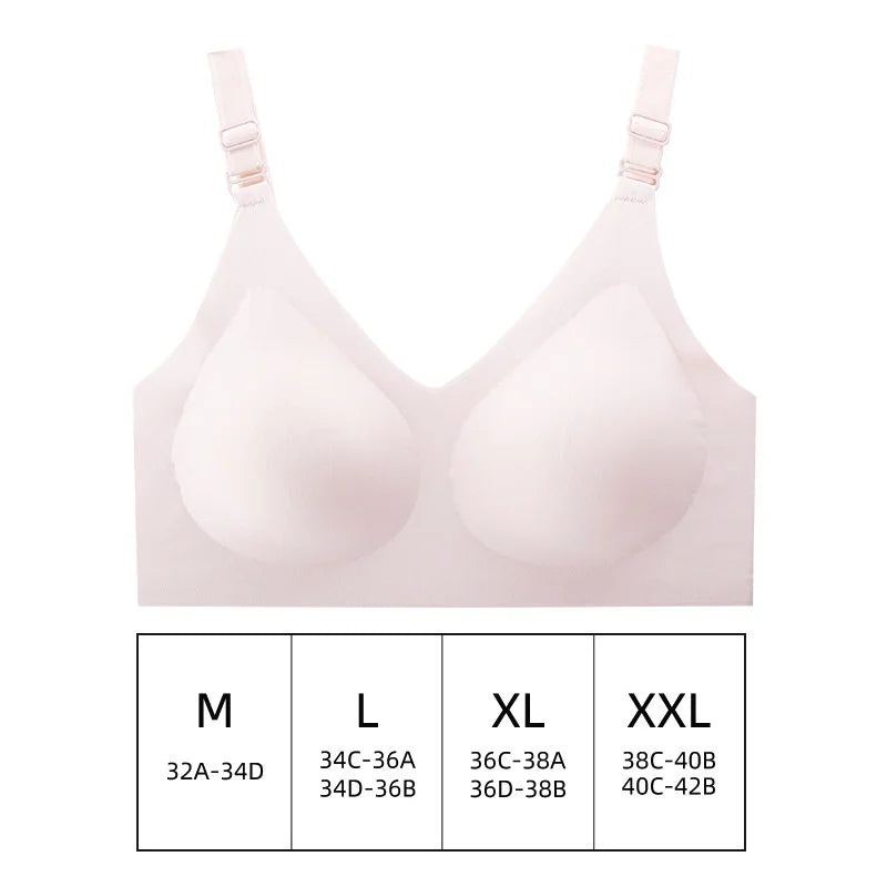 Brasier sin costuras y sin varilla con escote en V - Rosa / Mediana/M