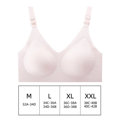 Brasier sin costuras y sin varilla con escote en V - Rosa / Mediana/M