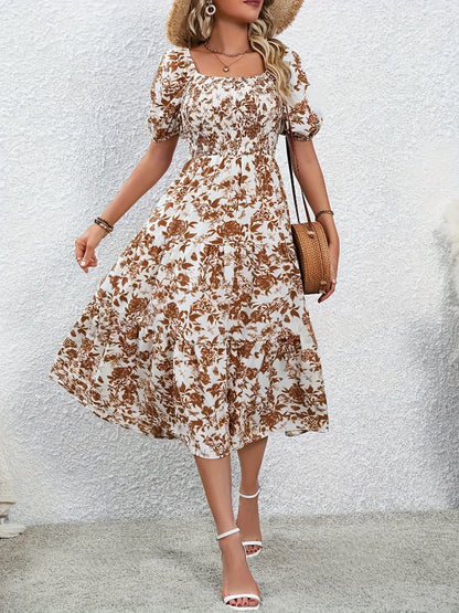 Vestido Largo con Estampado Floral