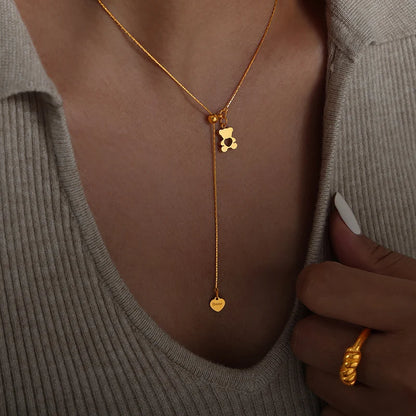 Collar Ajustable Con Colgante De Oso