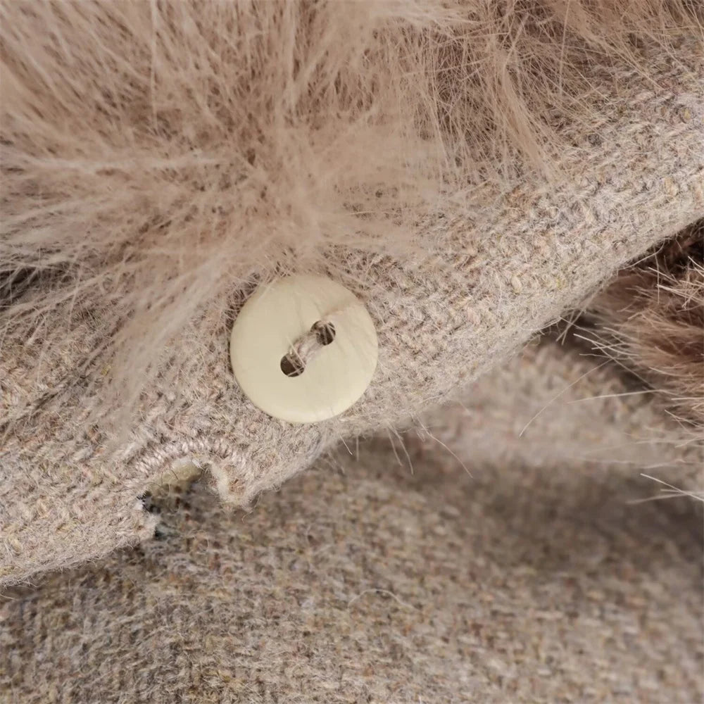 Abrigo Con Cuello De Peluche