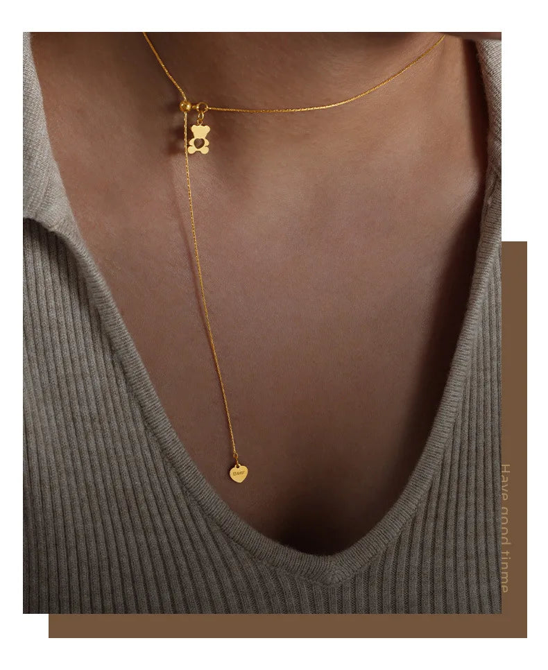 Collar Ajustable Con Colgante De Oso