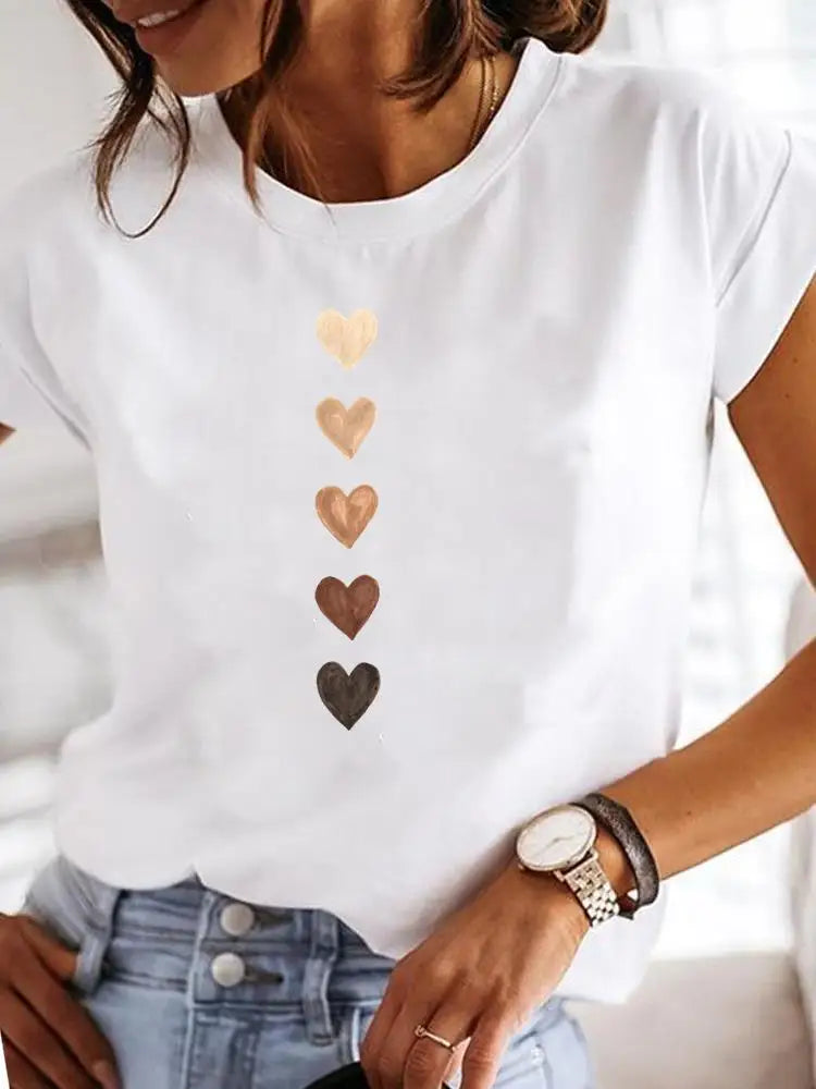 Camiseta con estampado de corazón