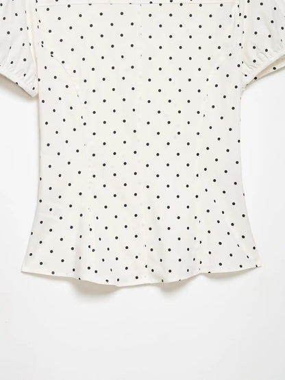 Blusa Con Estampado de Lunares
