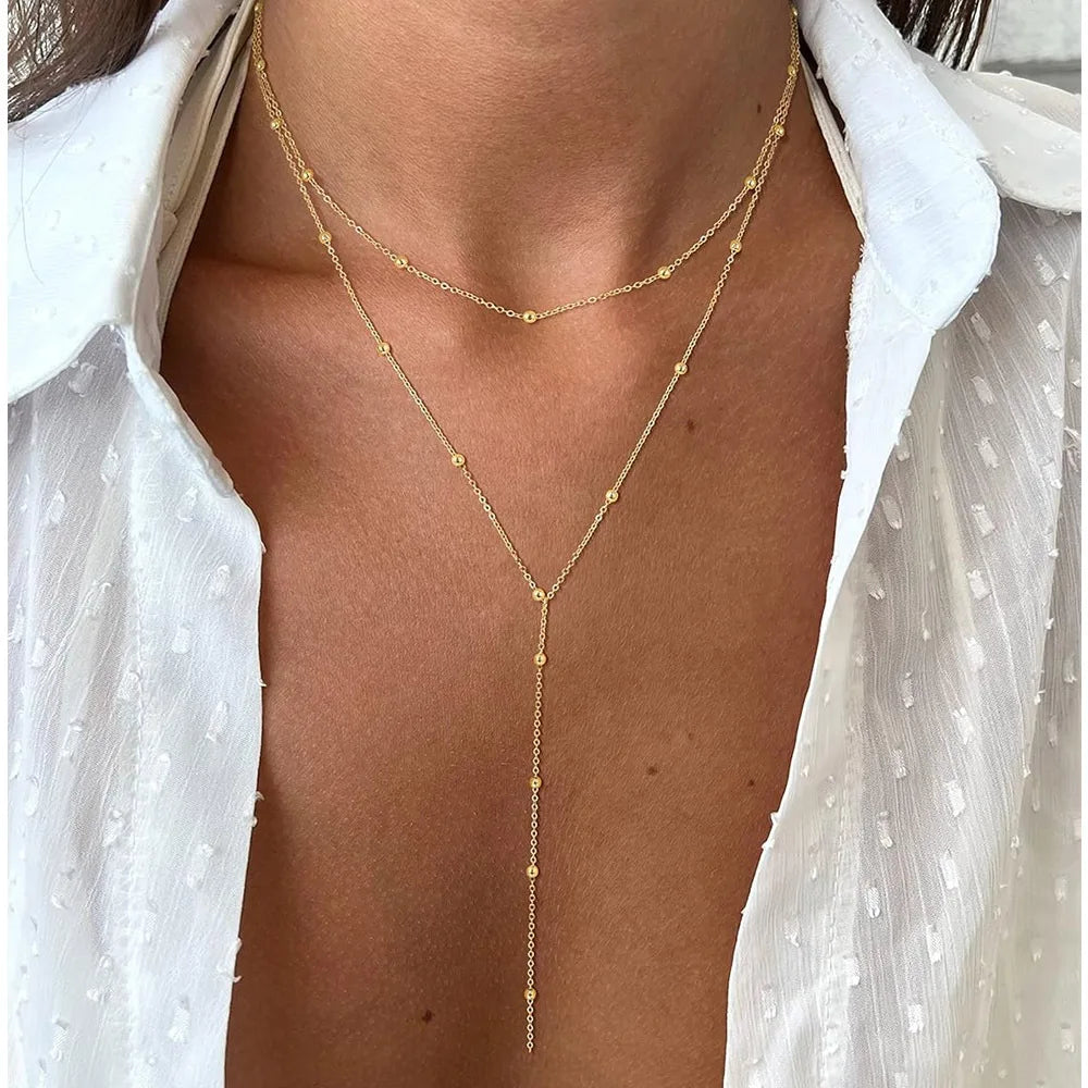 Collar Largo Lariat en Forma de Y