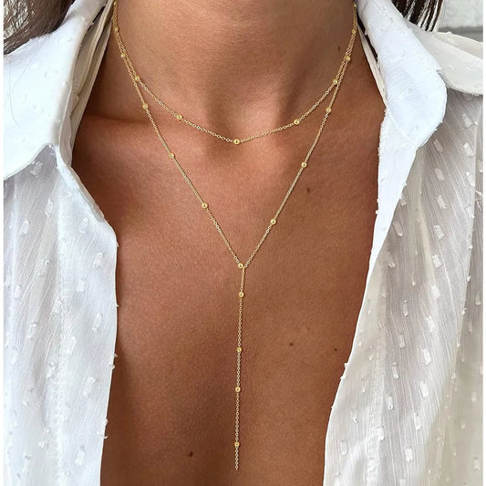 Collar Largo Lariat en Forma de Y
